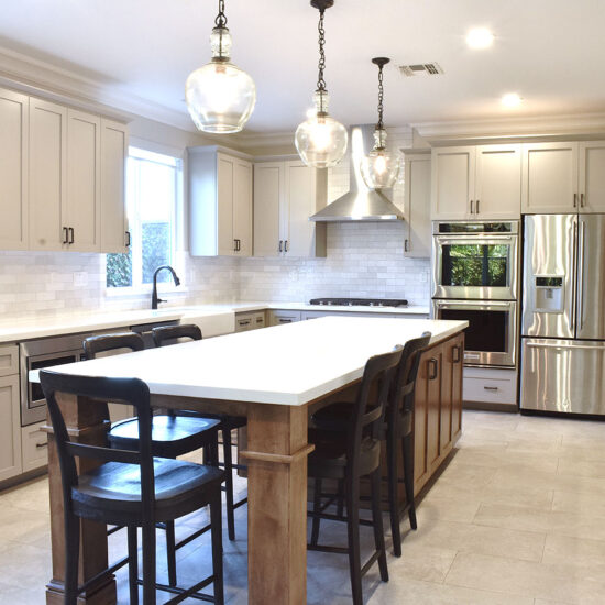 Transitional Kitchen Remodel Large Island Seating